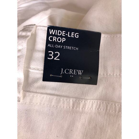 J. Crew Wide Leg Crop Jeans  All-Day Stretch High Rise Seashell White NWT 32 - Picture 7 of 14